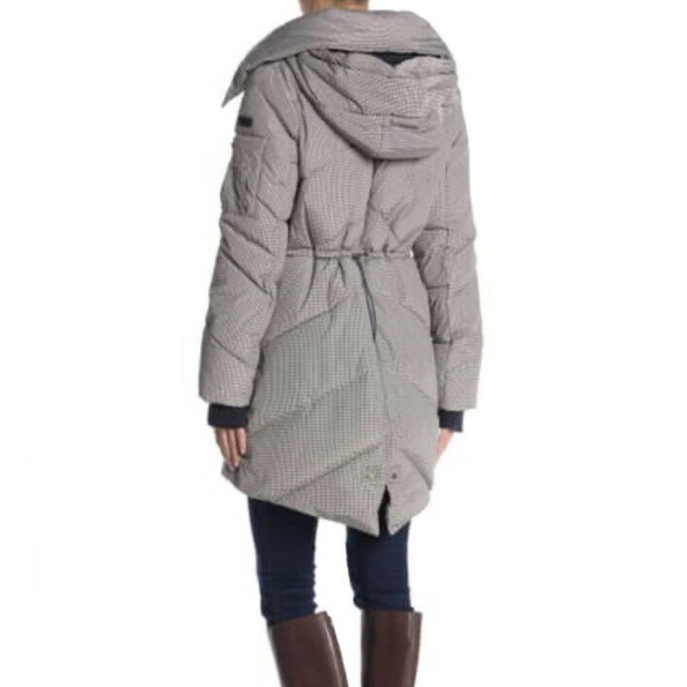 Bcbgeneration Houndstooth Puffer Jacket Coat Fur - image 3